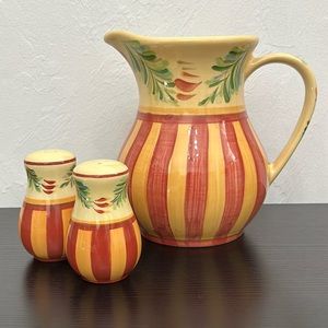 Gail Pittman Siena Southern Living At Home Pitcher With Salt Pepper Shakers